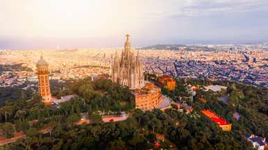 Vista aérea del Parque Tibidabo