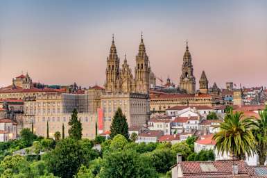 Vista aérea de la Catedral de Santiago de Compostela